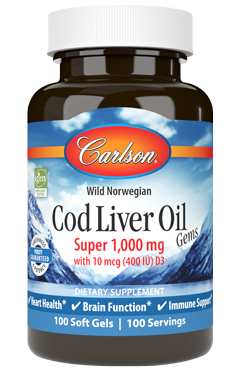 Cod Liver Oil Gems 100 Softgels