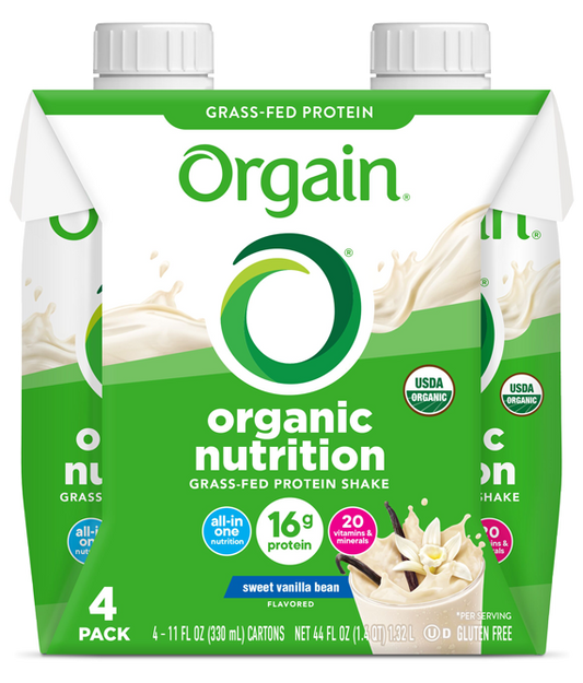 Organic Nutrition Shake Sweet Vanilla Bean 4 Pack