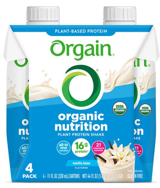 Vegan Organic Nutrition Shake Sweet Vanilla Bean 4 Pack